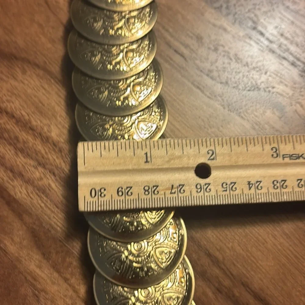 Vintage Metal Stretch Gold Disc Belt